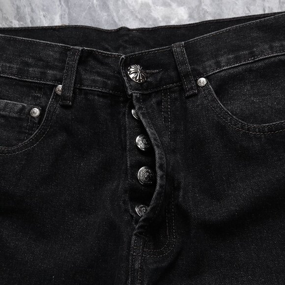 Chrome Heart Leather Patch Jeans - Picture 5 of 10